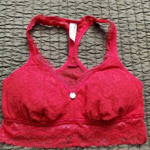 DKNY  signature lace bralette size M color red